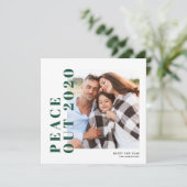 新年モダンのタイポグラフィのおしゃれな平和 シーズンカード (スタンド正面)