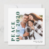 新年モダンのタイポグラフィのおしゃれな平和 シーズンカード (正面)