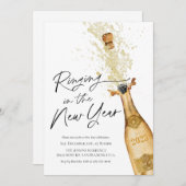 新年モダンのパーティの招待状 招待状 (正面/裏面)