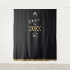 新年モダンのビジネスロゴ黒い写真の背景 タペストリー