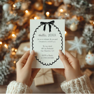 新年モダンの波線と縁どお辞儀 シーズンカード