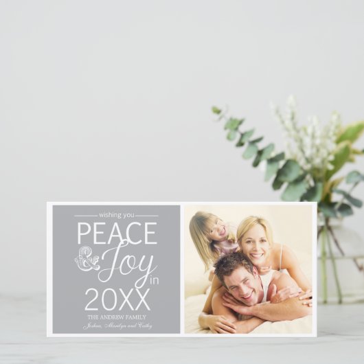 新年モダンは平和と喜びを願う シーズンカード (スタンド正面)