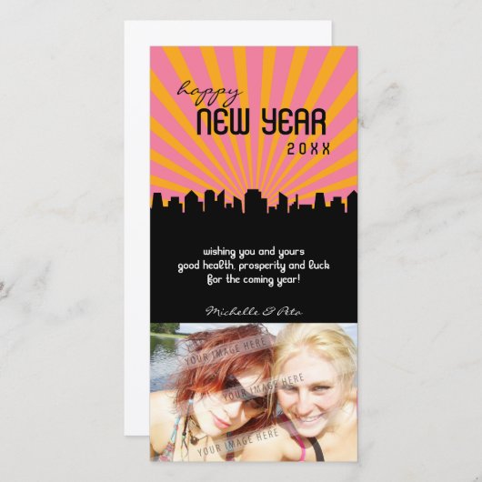 新年モダンフォトカード::街並みP3 シーズンカード (正面/裏面)