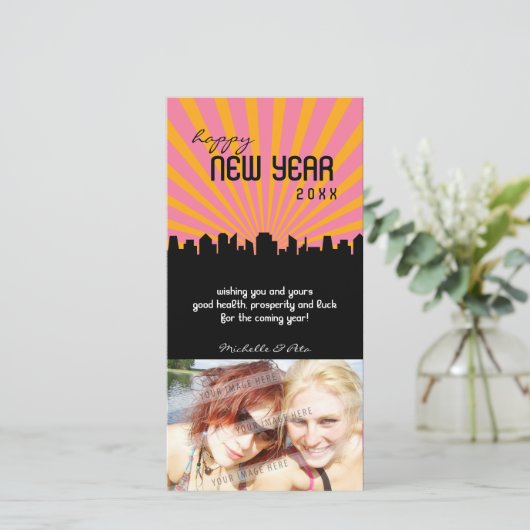 新年モダンフォトカード::街並みP3 シーズンカード (スタンド正面)