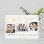 新年モダン何の年のスクリプト3写真 箔シーズンカード (立ち正面)