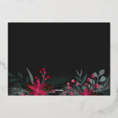 新年モダン何の年のスクリプト3写真 箔シーズンカード (裏面)