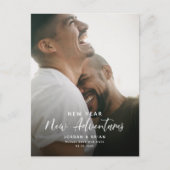新年モダン婚約 | Adventuresスクリプトおもしろい 案内ポストカード (正面)