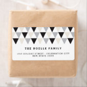 新年モダン幾何三角形の休日アドレス ラベル (インサイチュ)