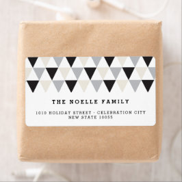 新年モダン幾何三角形の休日アドレス ラベル