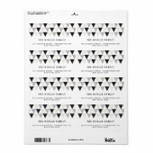 新年モダン幾何三角形の休日アドレス ラベル (フルシート)