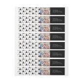 新年モダン幾何三角形フォトホリデー ラップアラウンドラベル (シート)