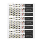 新年モダン幾何三角形フォトホリデー ラップアラウンドラベル (シート)