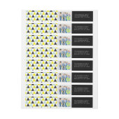 新年モダン幾何三角形フォトホリデー ラップアラウンドラベル (シート)