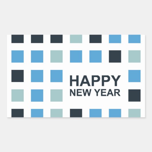 新年モダン祝い 長方形シール (正面)