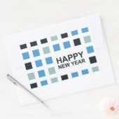 新年モダン祝い 長方形シール (封筒)