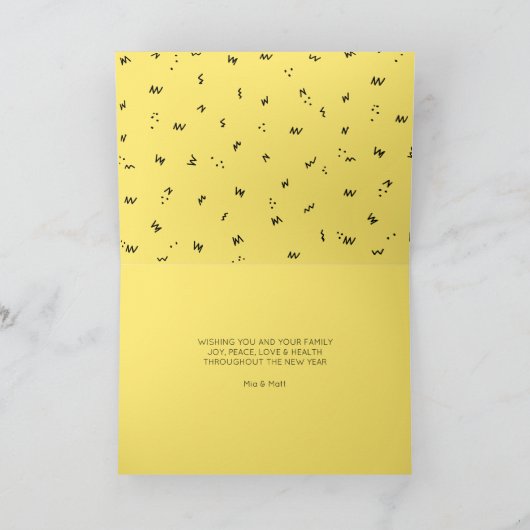 新年ユニークのお祝いの写真カード カード (内部)