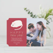 新年ラットバー中国のグンディ写真ホリデーカード 招待状 (スタンド正面)