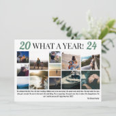 新年レビュー12枚の写真コラージンググリッドグリーン シーズンカード (スタンド正面)