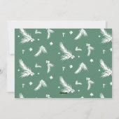 新年レビュー12枚の写真コラージンググリッドグリーン シーズンカード (裏面)