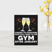 新年一月後のジム通いを応援 ハッピーニューイヤー カード (黄色い花)
