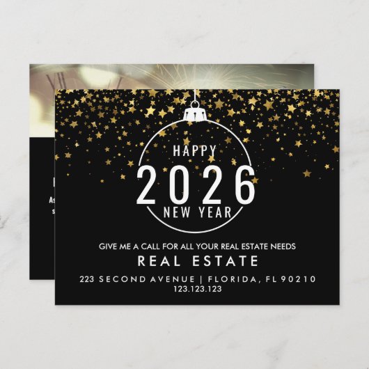 新年不動産実在マーケティングはがき 案内ポストカード (正面/裏面)