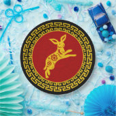 新年中国のうさぎオーナメント ペーパープレート (パーティー)