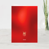 新年中国のうさぎ書道レッドランタン カード (裏面)