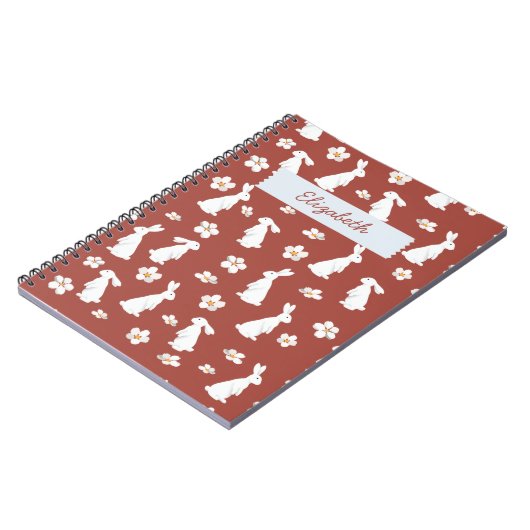 新年中国のうさぎ模様 ノートブック (左側)