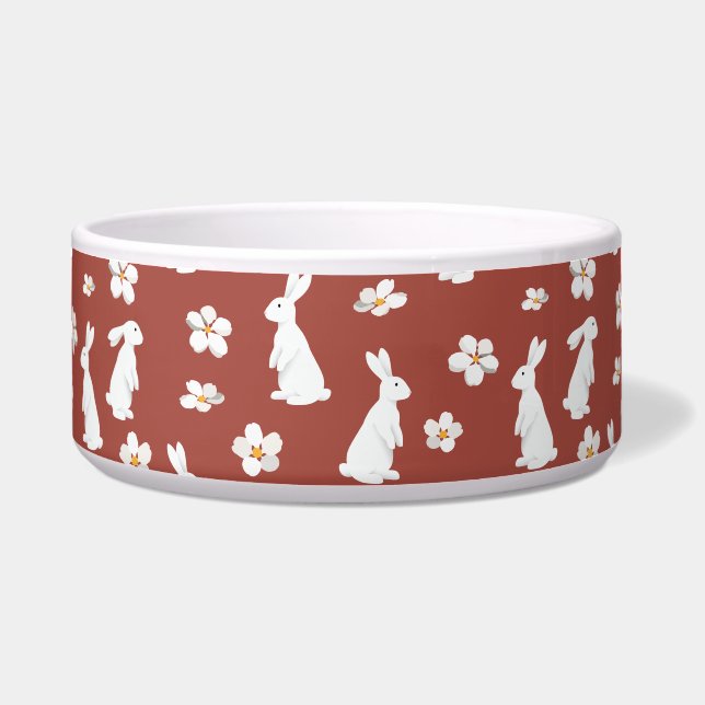 新年中国のうさぎ模様 ボウル (正面)