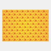 新年中国のうさぎ雲金ゴールド赤パターン ラッピングペーパーシート (正面3)