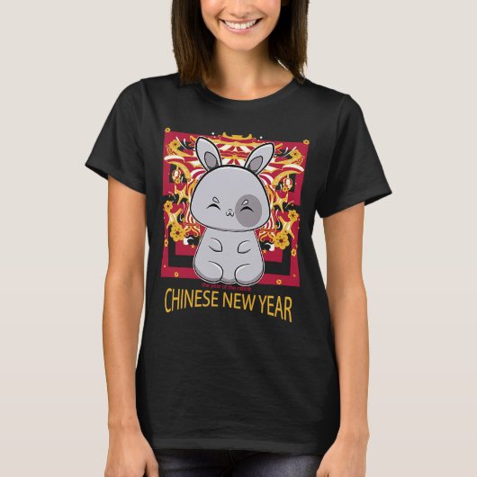 新年中国のうさぎ1 Tシャツ (正面)
