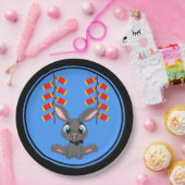 新年中国のうさぎ&中国の爆竹 ペーパープレート (パーティー)