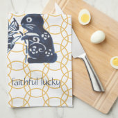 新年中国のうさぎ〔占星術の〕十二宮図動ミニマル物 キッチンタオル (四つ折り)