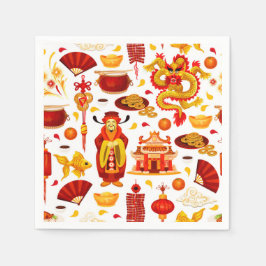 新年中国のおめでとう スタンダードカクテルナプキン