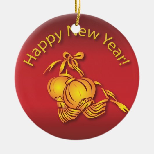 新年中国のおめでとう! セラミックオーナメント (正面)