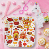 新年中国のおめでとう ペーパープレート (パーティー)