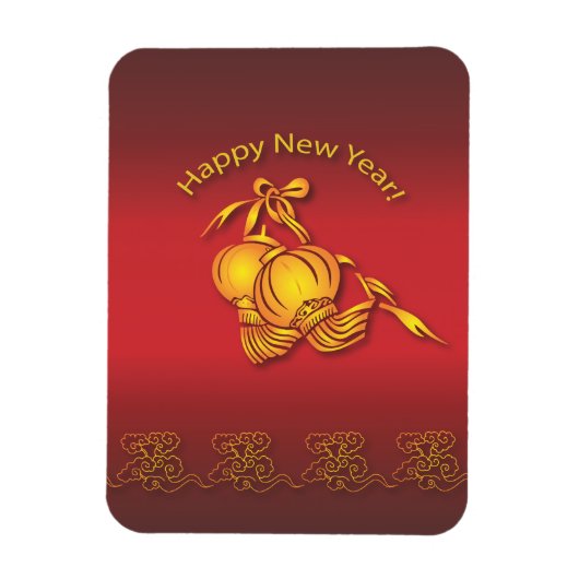 新年中国のおめでとう! マグネット (縦)