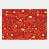 新年中国のお祝いパーティー包装紙 ラッピングペーパーシート (正面)