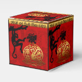 新年中国のかわいいサル〔占星術の〕十二宮図誕生日FavB フェイバーボックス (正面サイド)