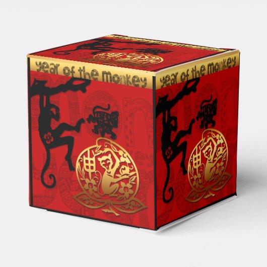 新年中国のかわいいサル〔占星術の〕十二宮図誕生日FavB フェイバーボックス (裏面サイド)