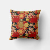 新年中国ののアジアのモダンパターン クッション (裏面)