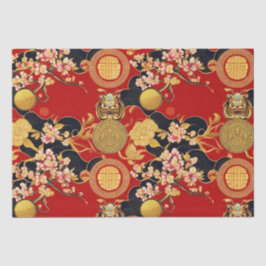 新年中国ののアジアのモダンパターン 薄葉紙