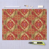 新年中国ののアジアのモダンパターン 薄葉紙 (クラフト)