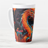 新年中国ののカラフル カフェラテマグ (左アングル)