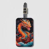 新年中国ののカラフル ラゲッジタグ (正面縦)