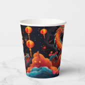 新年中国ののカラフル 紙コップ (裏面)