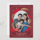 新年中国ののスネークフォトホリデー シーズンカード (正面)