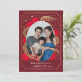 新年中国ののスネークフォトホリデー シーズンカード (スタンド正面)