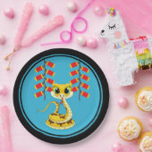 新年中国ののスネーク&中国の爆竹 ペーパープレート (パーティー)