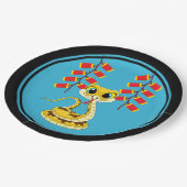 新年中国ののスネーク&中国の爆竹 ペーパープレート (アングル)